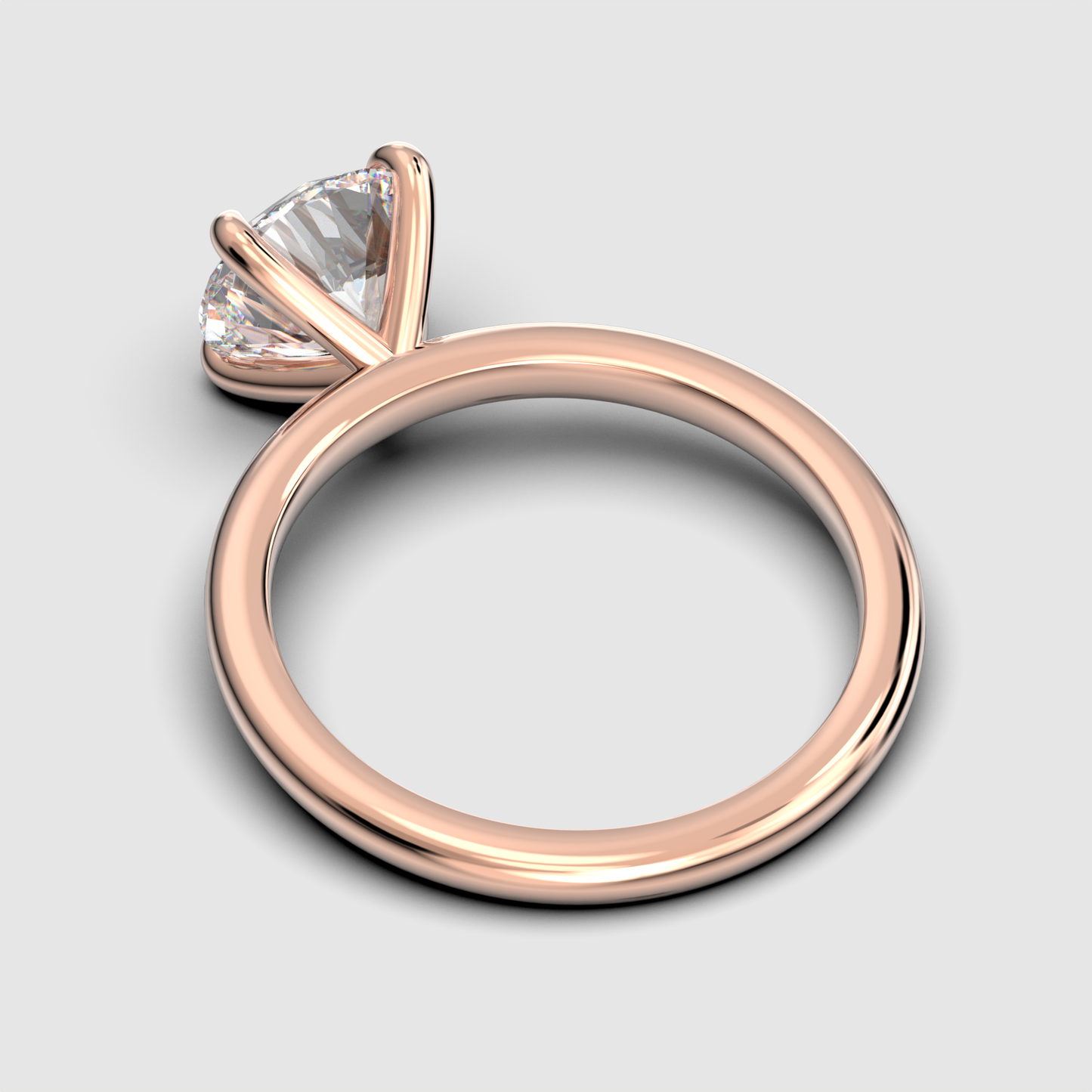 Jane - Round Solitaire - Plain Band - LR101