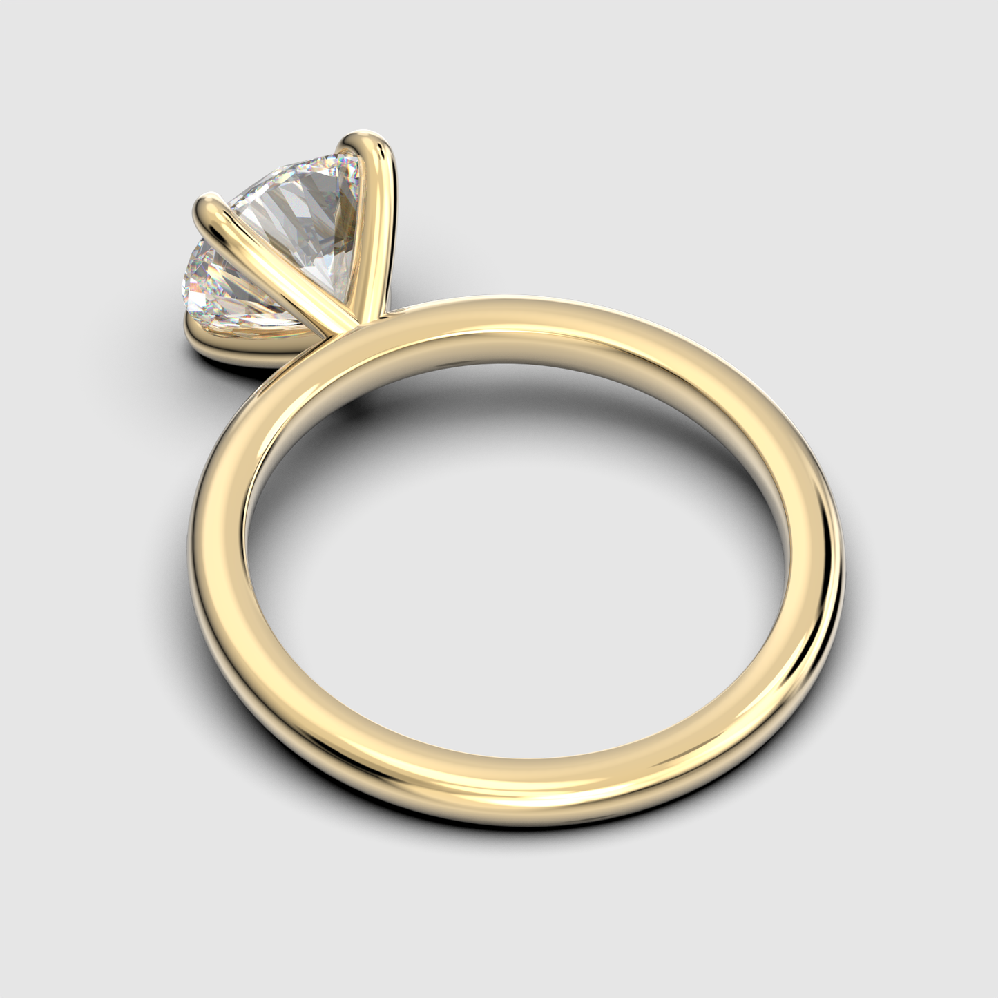 Jane - Round Solitaire - Plain Band - LR101